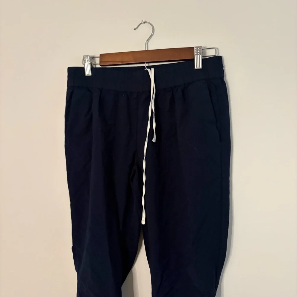 J Crew Women’s Jogger Casual Pants 10 Wool Viscose Cozy Navy Blue Travel